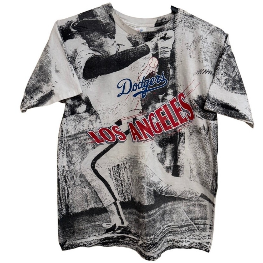 VTG Los Angeles Dodgers Jostens 1990 T Shirt Men's L Full Graphic Single‎ Stitch